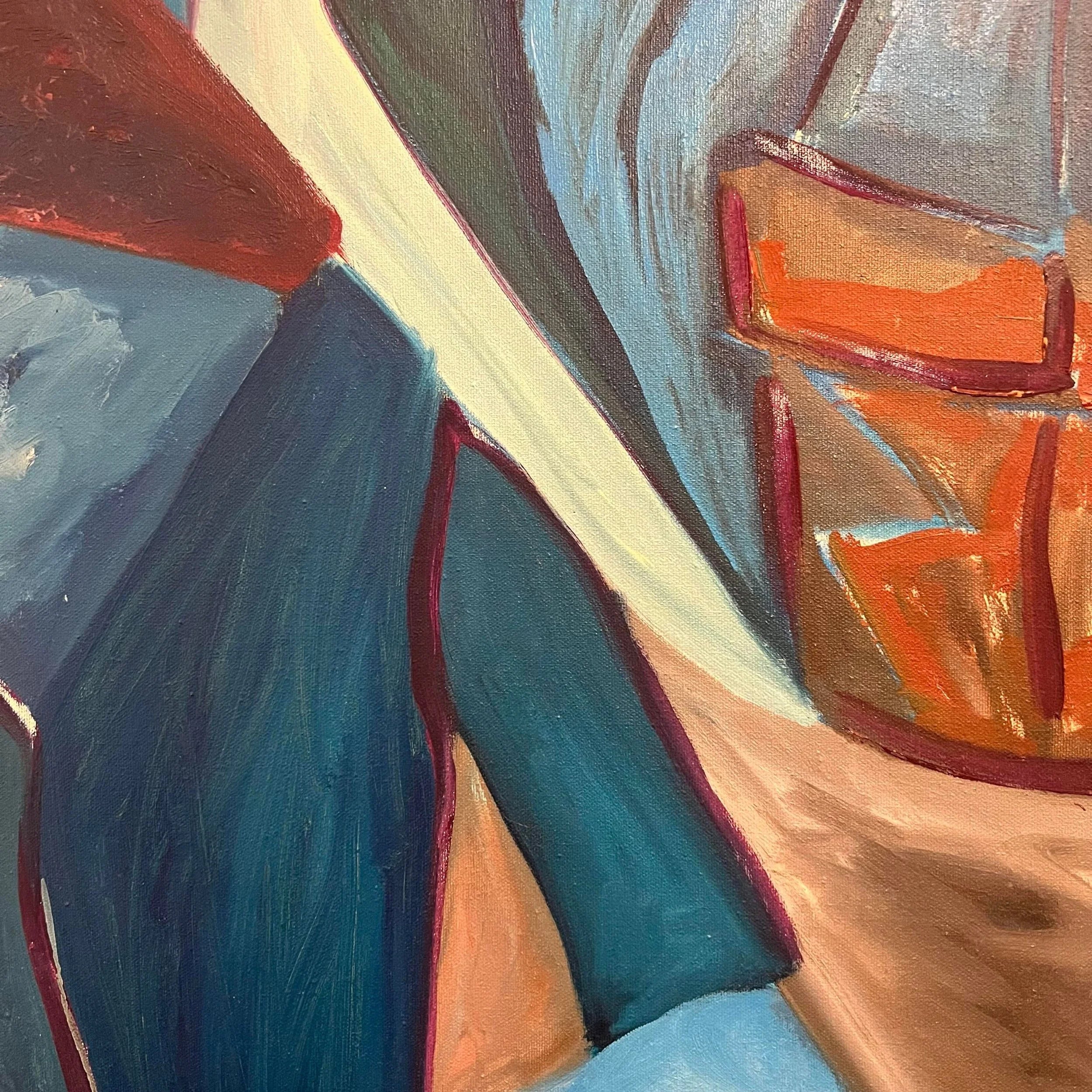 Framed Abstract Painting 1980’s American