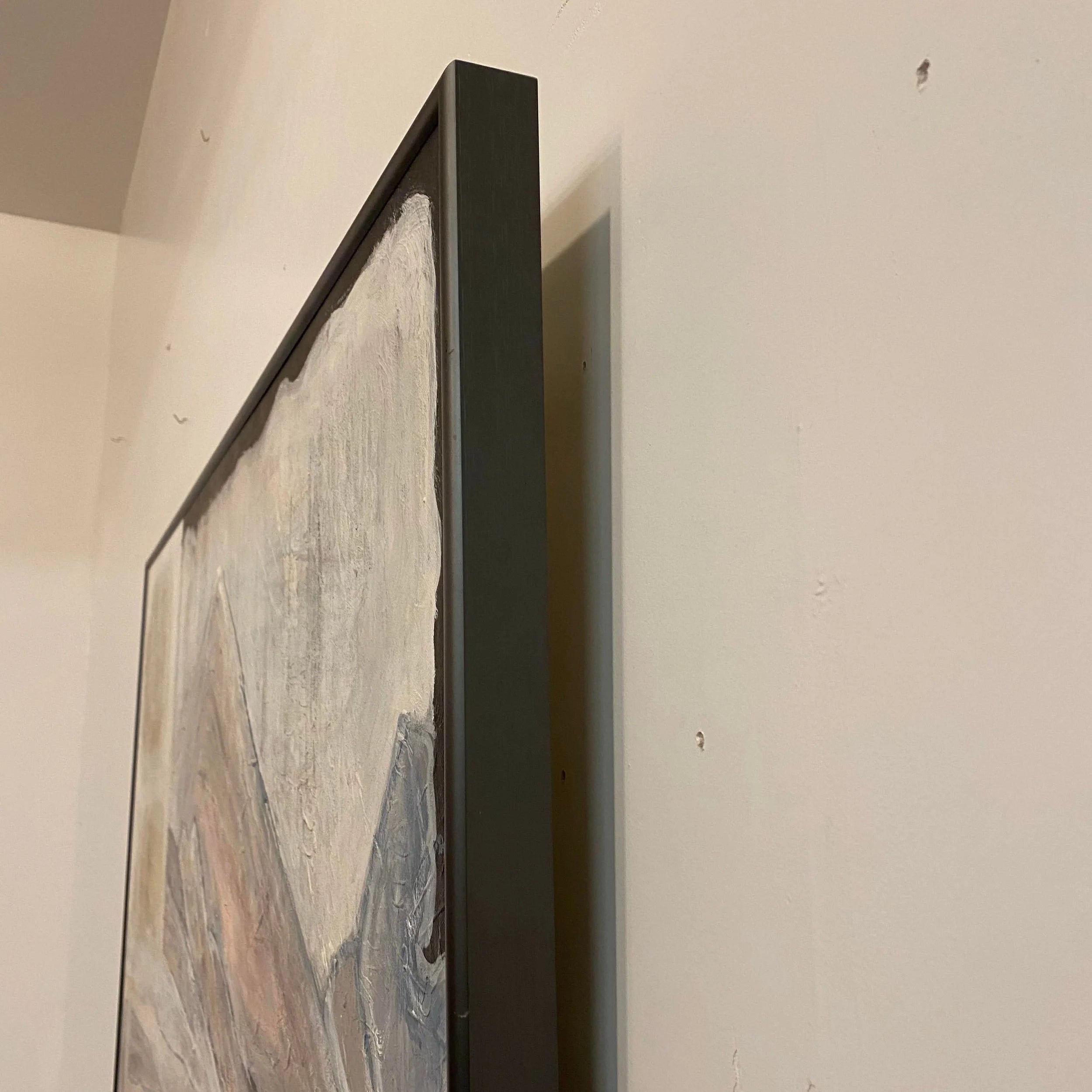 Late 20th Century Postmodern Mountain Landscape Mixed-Media Painting by Ina Takashima, Framed