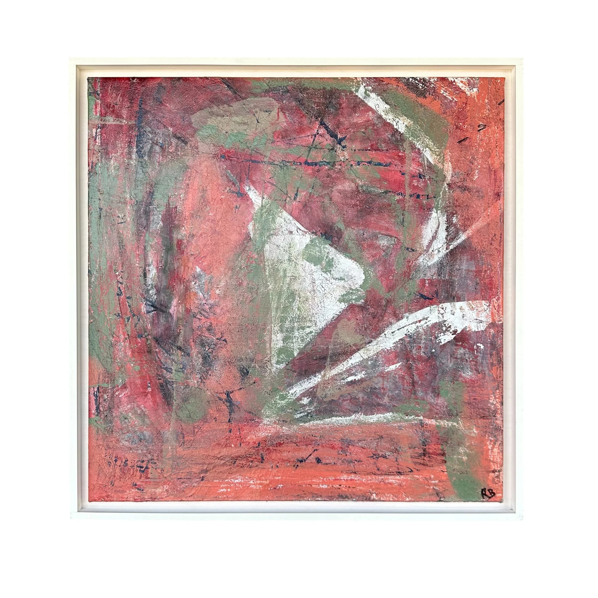 Abstract Painting Signed “Rb” Midcentury Modern