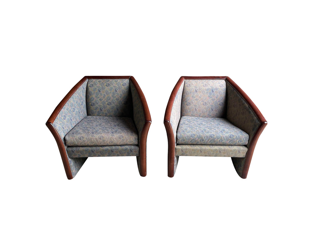 1990s Vintage Gunlocke Club Chairs - a Pair