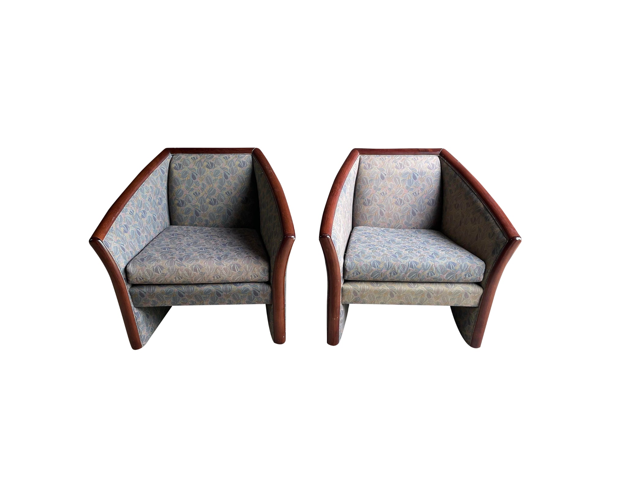 1990s Vintage Gunlocke Club Chairs - a Pair