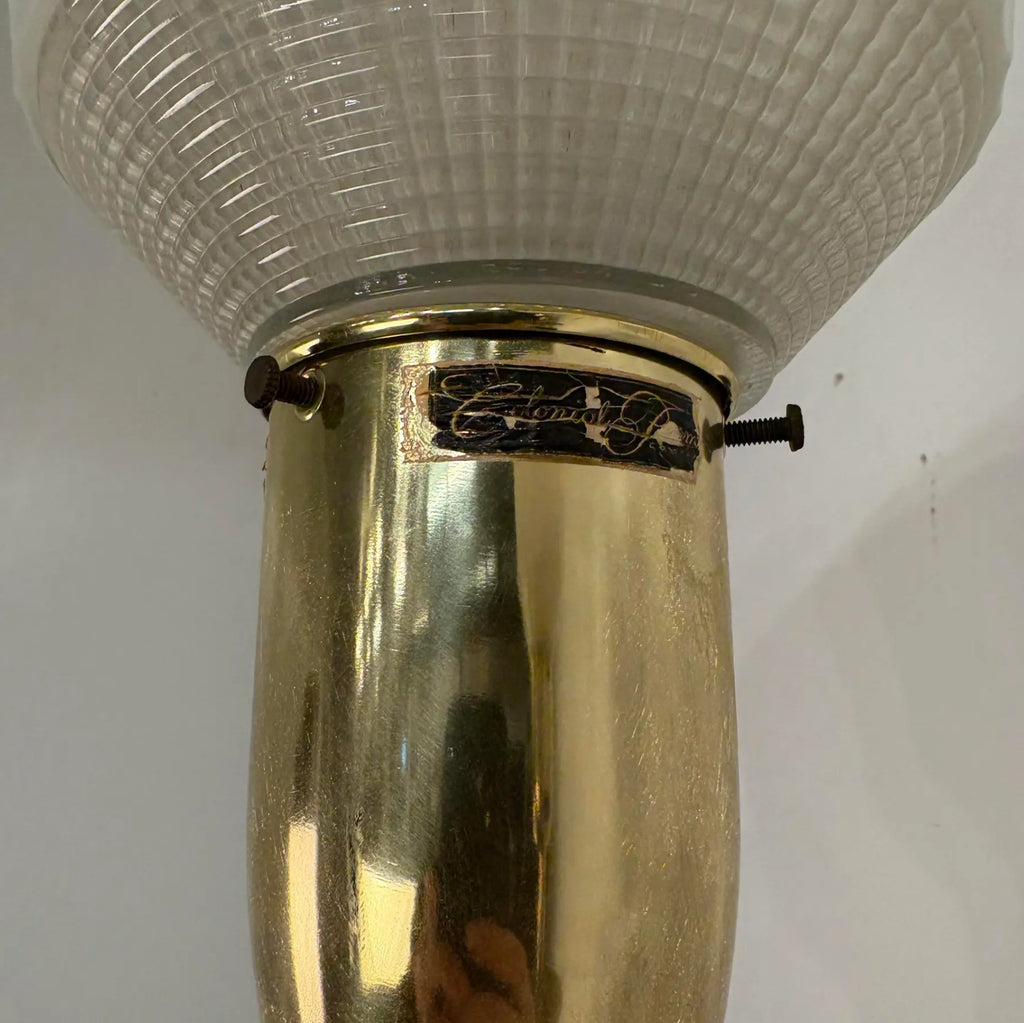Pair of Colonial Premier Tall Brass and Marble Candelabra Style Table Lamps