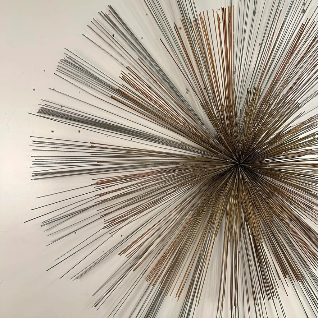 Mid Century Modern Curtis Jere Metal Starburst Wall Sculpture