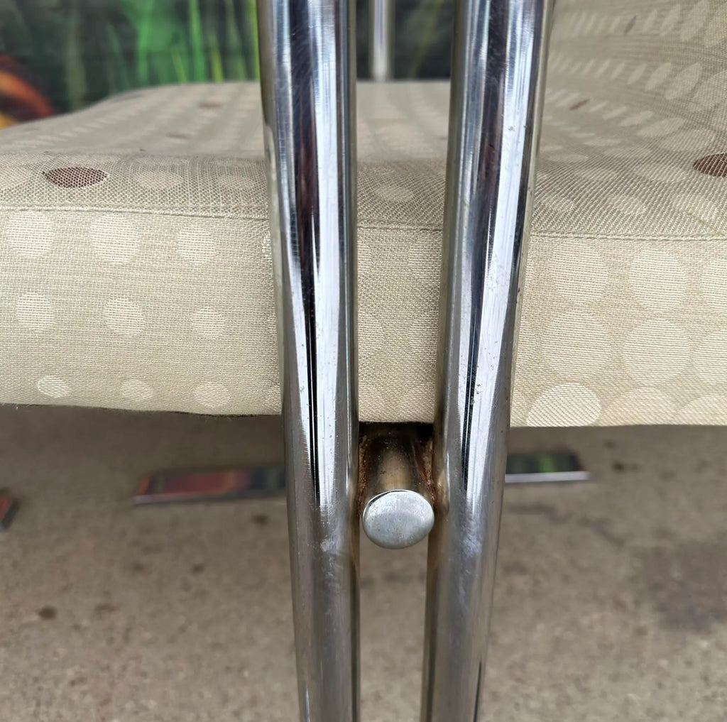 Set of 6 Directional Chrome Dining Chairs