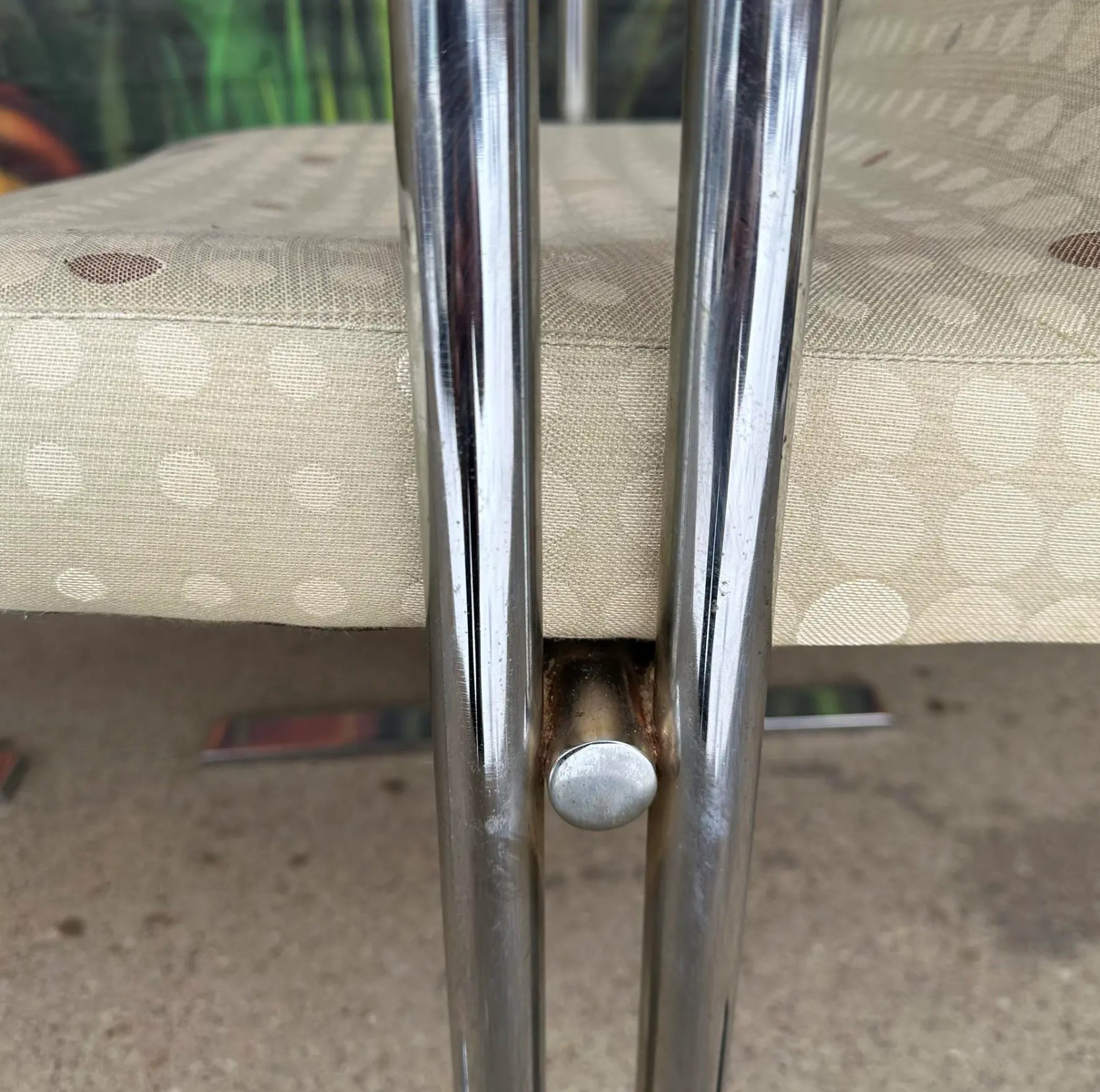Set of 6 Directional Chrome Dining Chairs