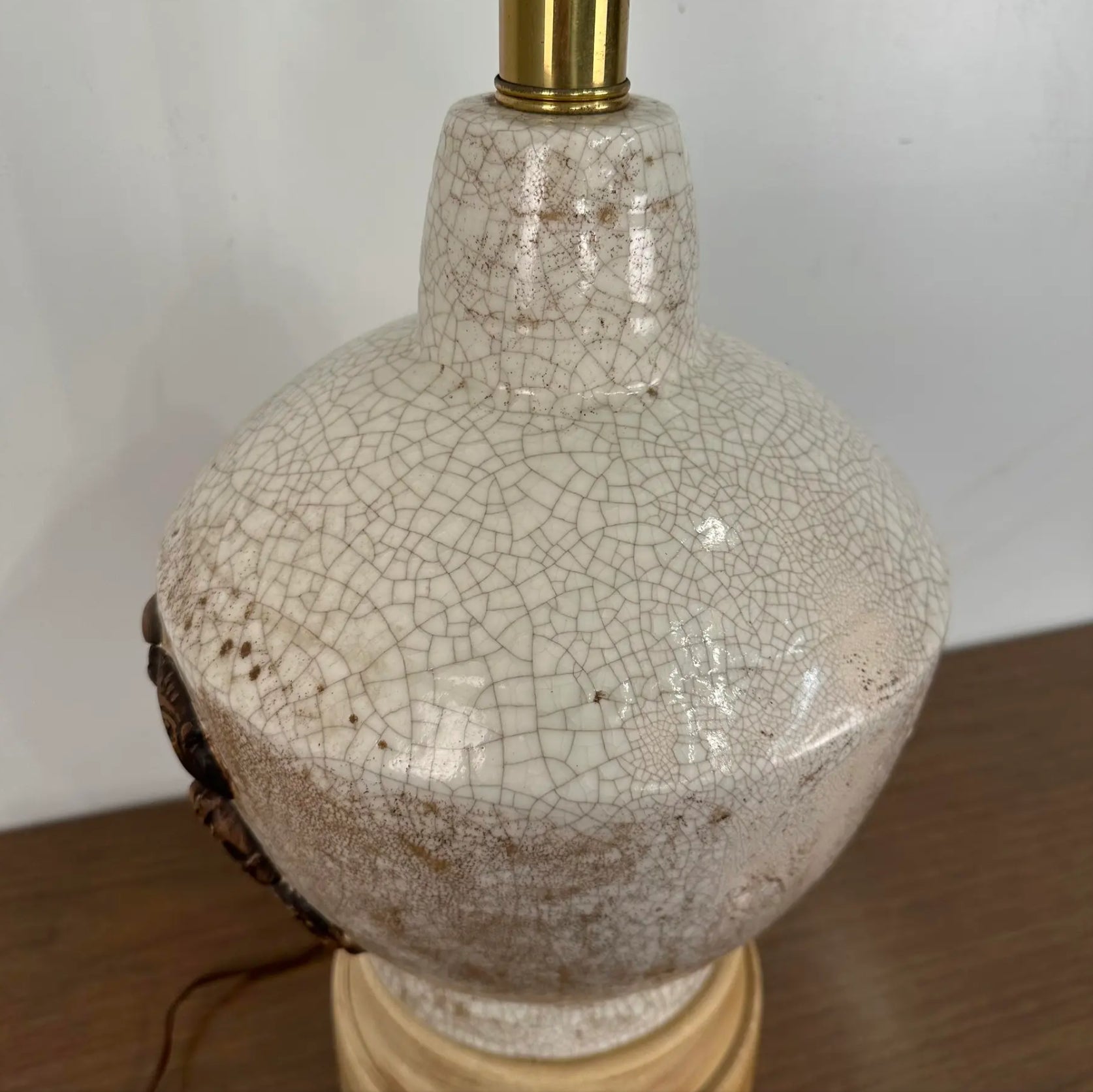 Large Scale Ceramic Chinoiserie Knight Table Lamp. James Mont Style