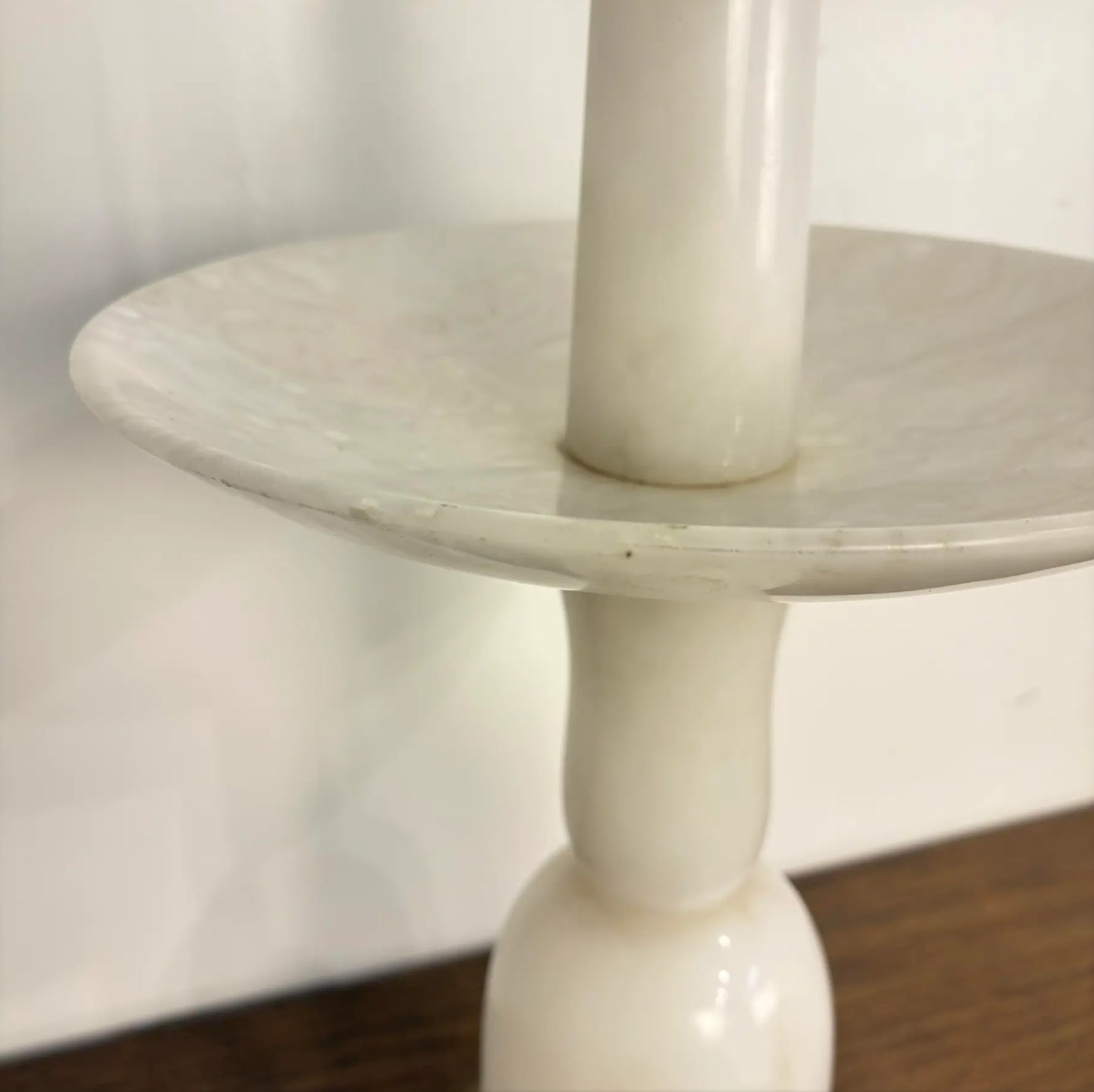 Sculptural Balustrade Form Table Lamp in Carrera Marble