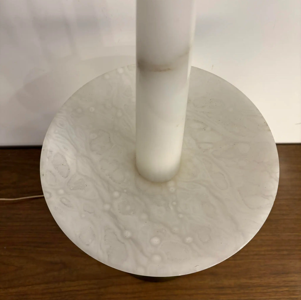 Sculptural Balustrade Form Table Lamp in Carrera Marble