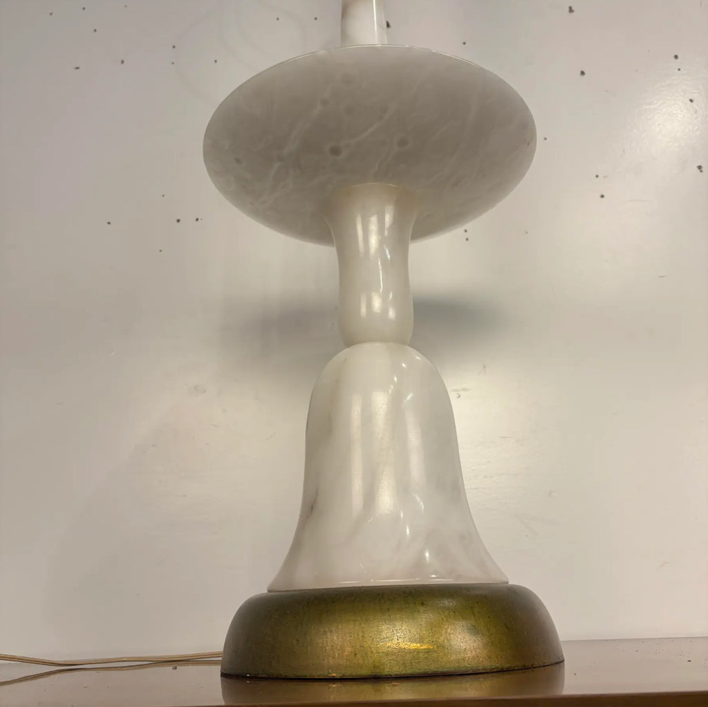 Sculptural Balustrade Form Table Lamp in Carrera Marble