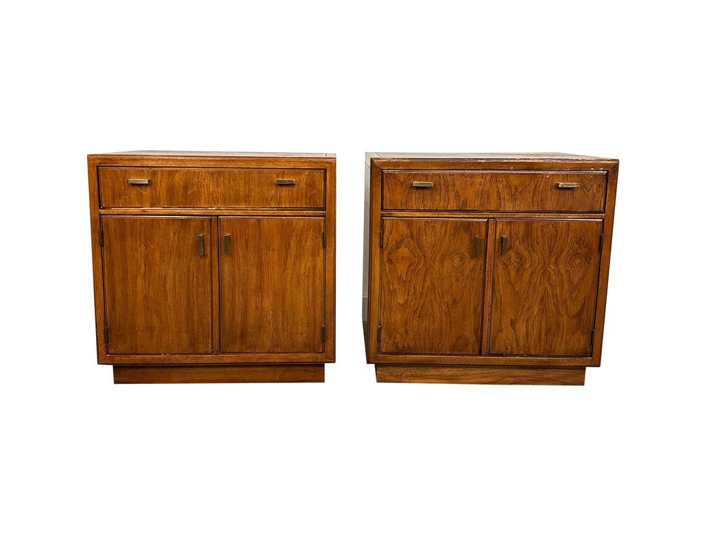 Pair of Drexel Heritage Consensus Pecan Nightstands Need Refinished