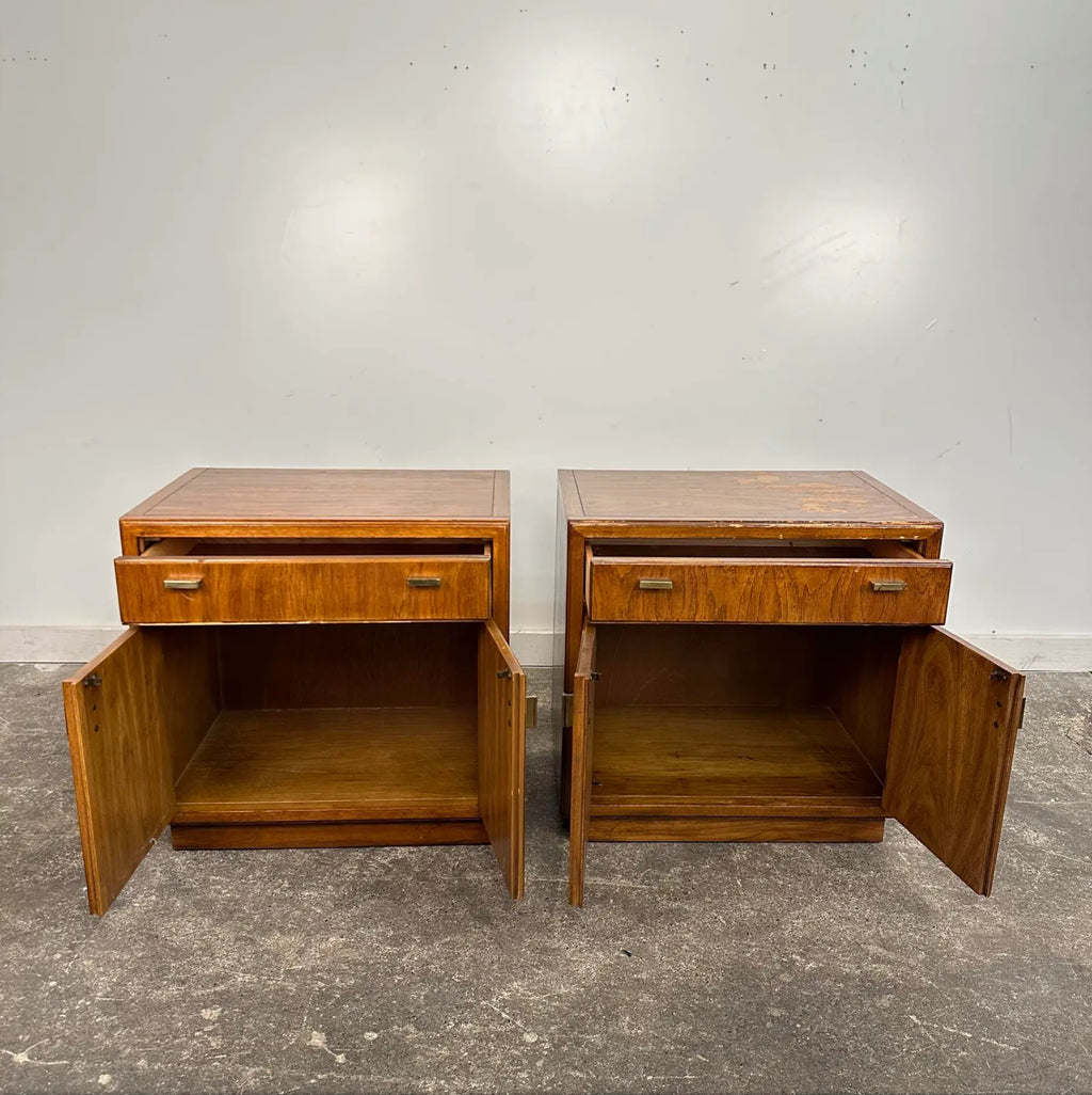Pair of Drexel Heritage Consensus Pecan Nightstands Need Refinished