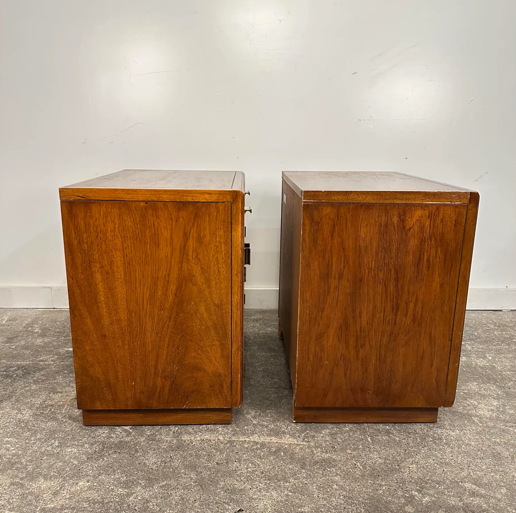 Pair of Drexel Heritage Consensus Pecan Nightstands Need Refinished