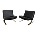 Pair of Chrome and Vinyl Cantilever Lounge Chairs