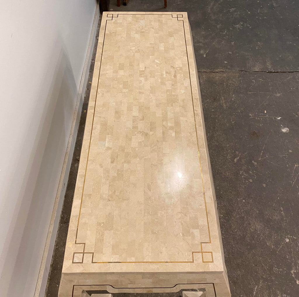 1980s Postmodern Tessellated Marble Console Table
