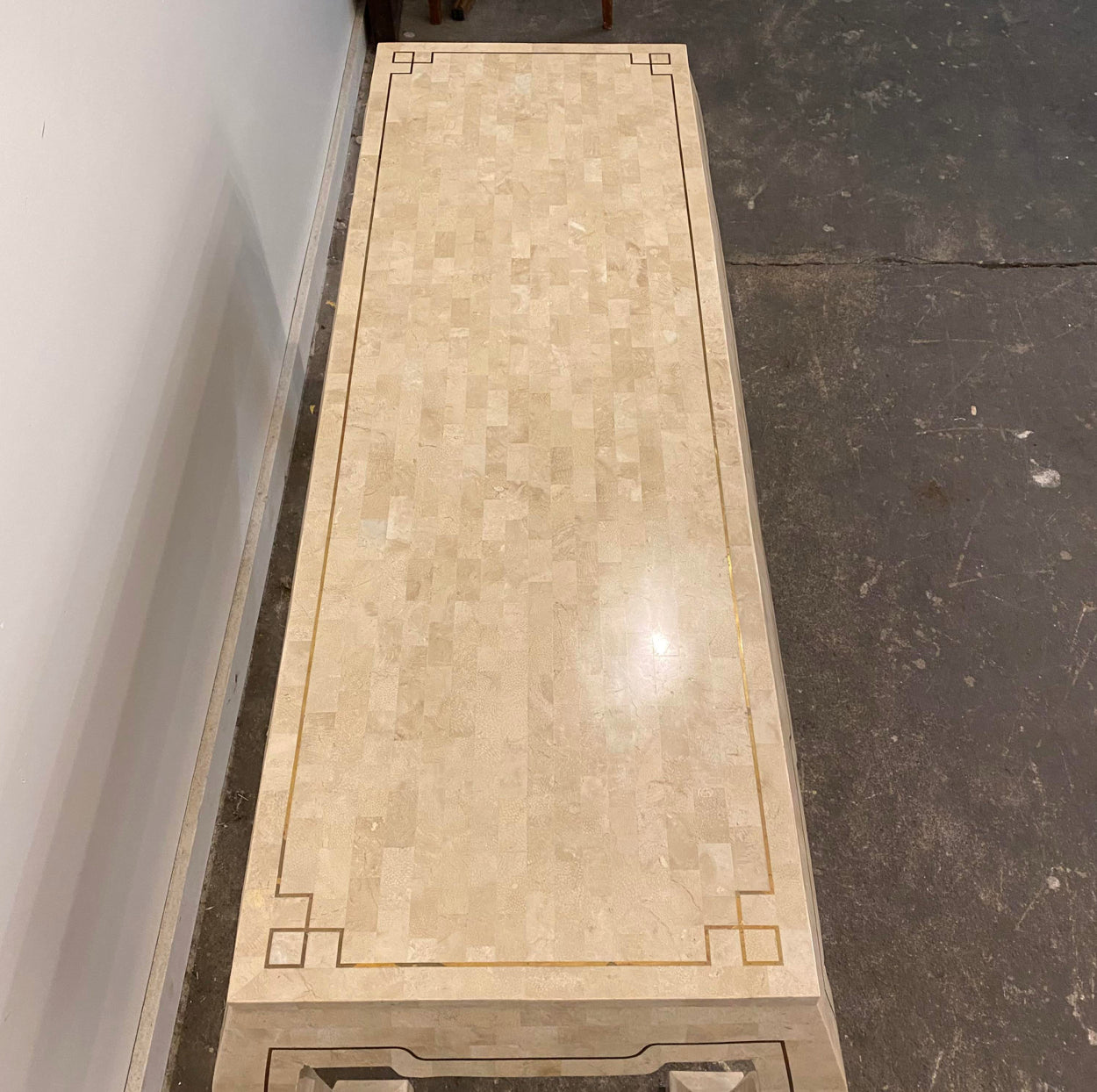 1980s Postmodern Tessellated Marble Console Table