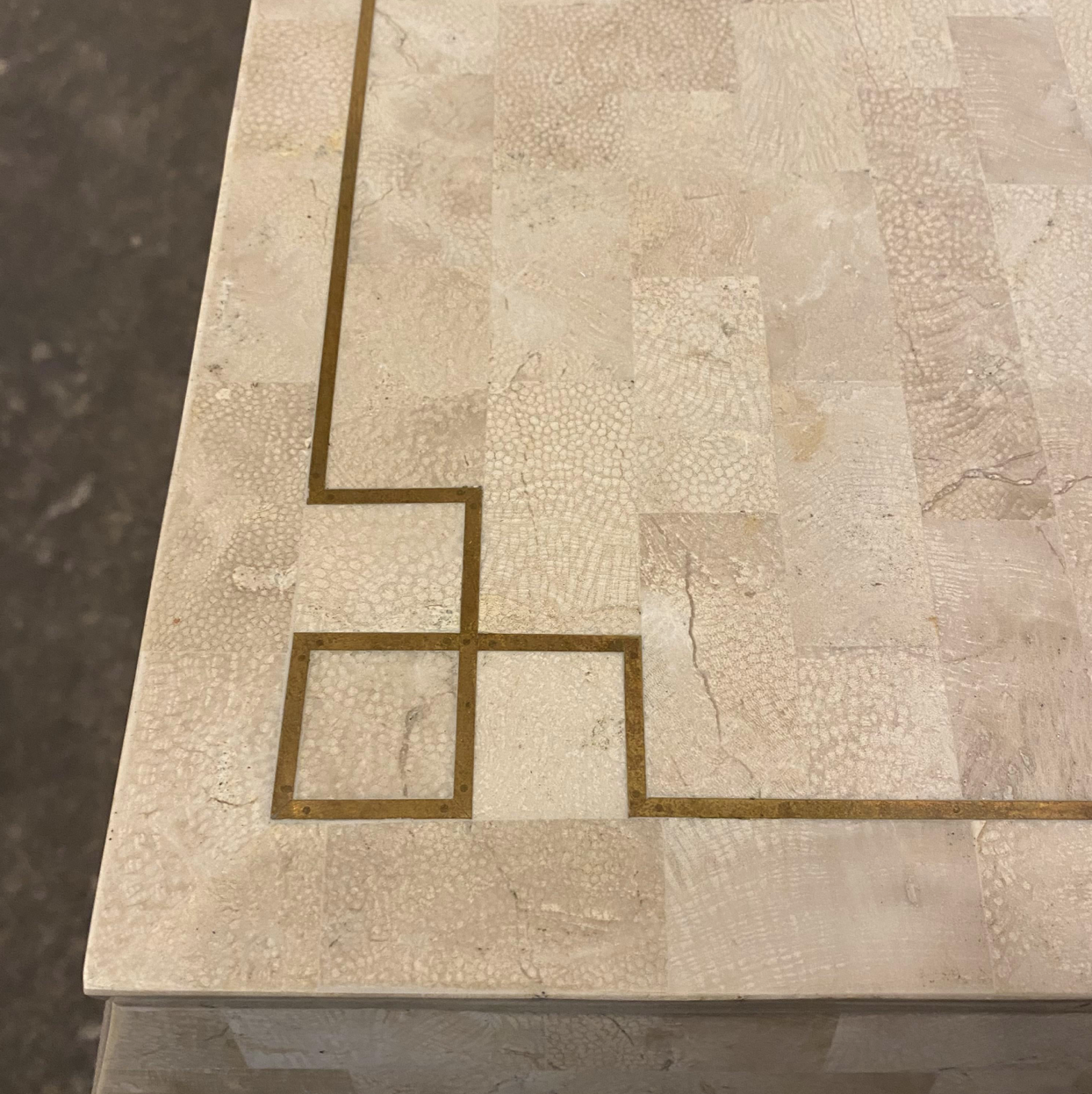 1980s Postmodern Tessellated Marble Console Table