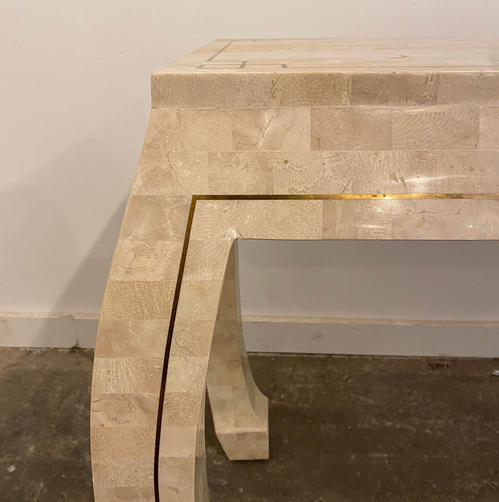 1980s Postmodern Tessellated Marble Console Table