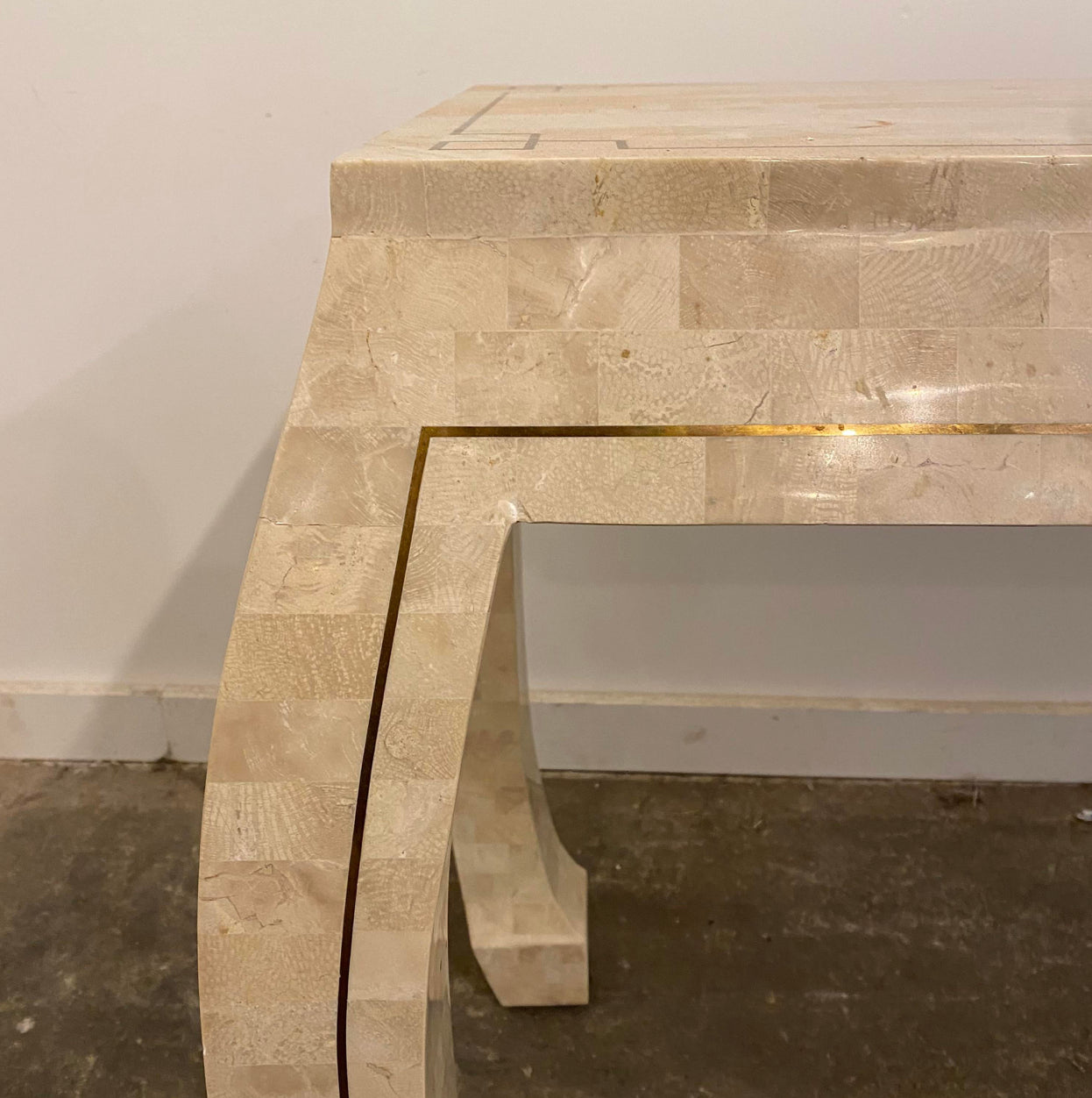 1980s Postmodern Tessellated Marble Console Table