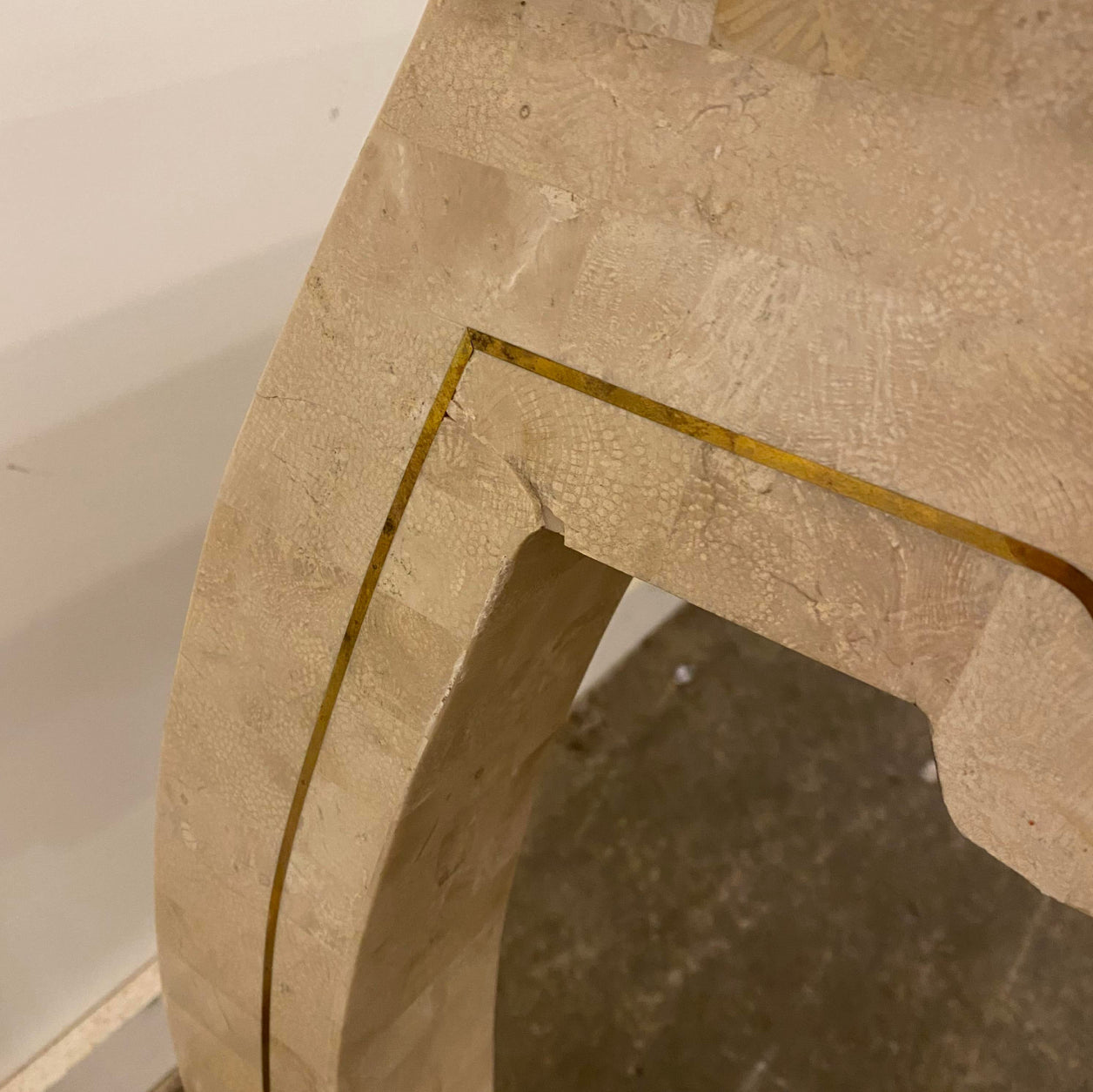 1980s Postmodern Tessellated Marble Console Table
