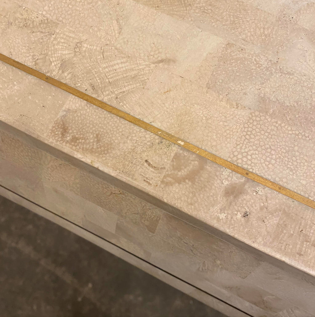 1980s Postmodern Tessellated Marble Console Table