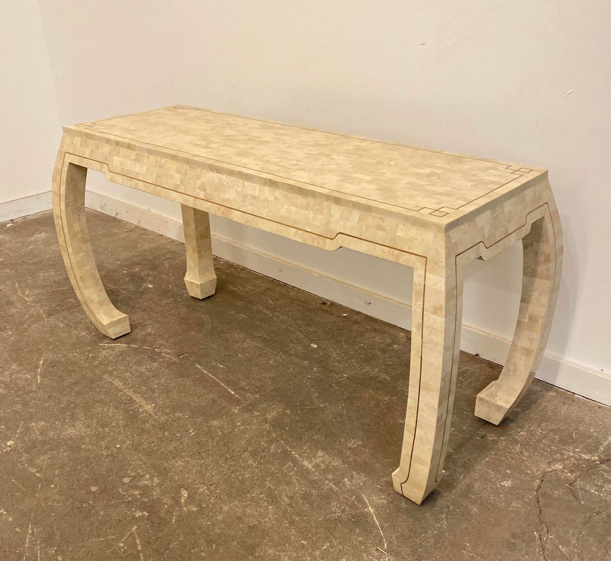 1980s Postmodern Tessellated Marble Console Table