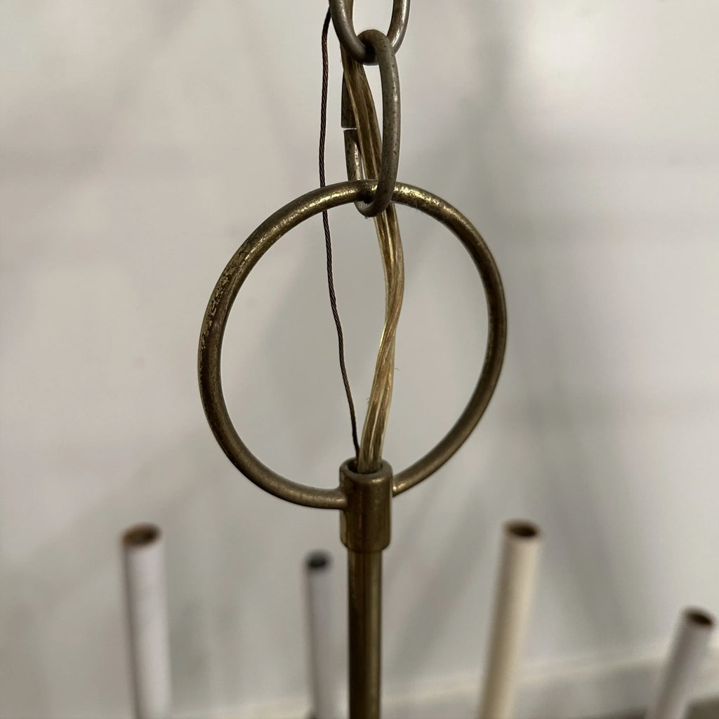 Mid Century Modern Tommi Parzinger Style Brass Chandelier by Lightolier