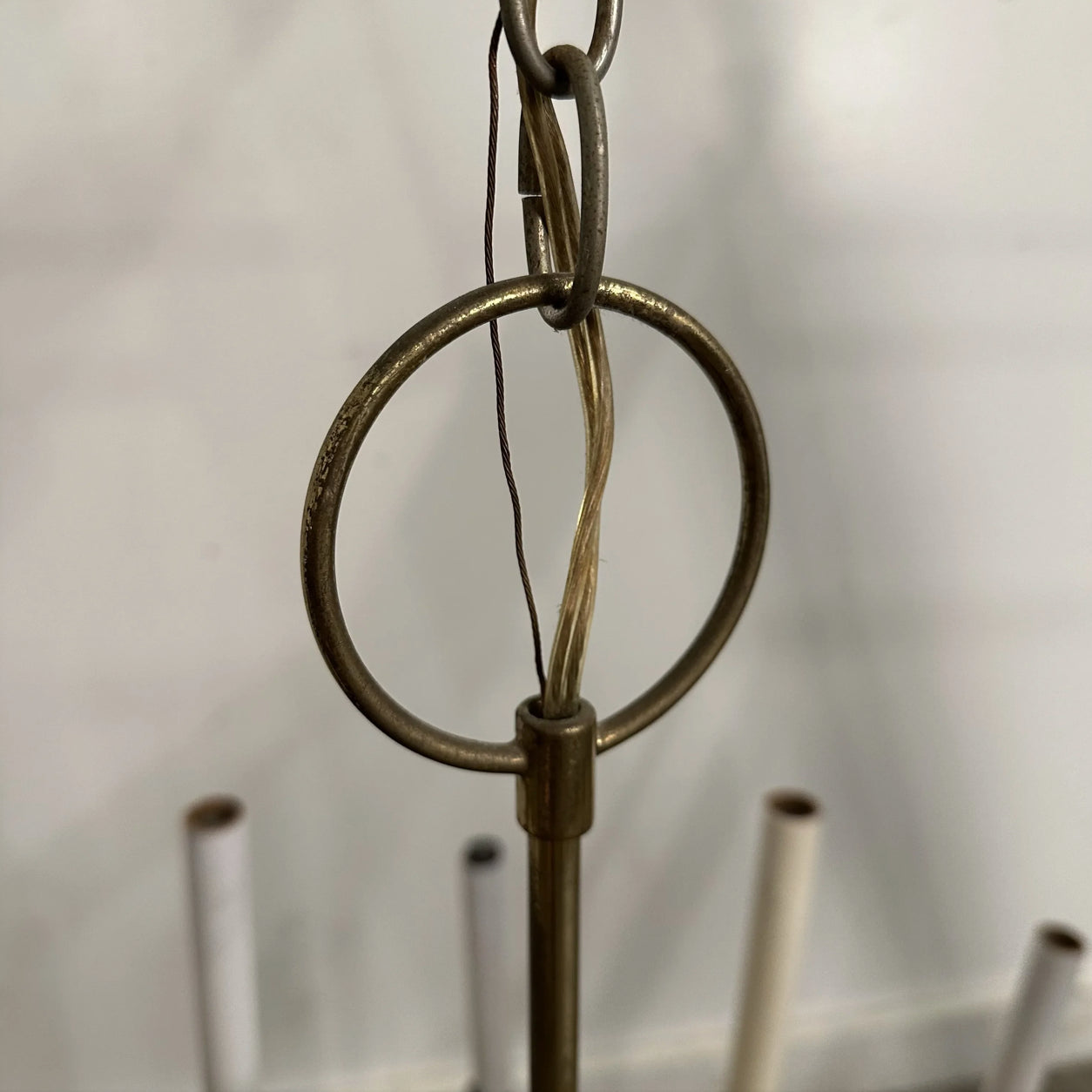 Mid Century Modern Tommi Parzinger Style Brass Chandelier by Lightolier