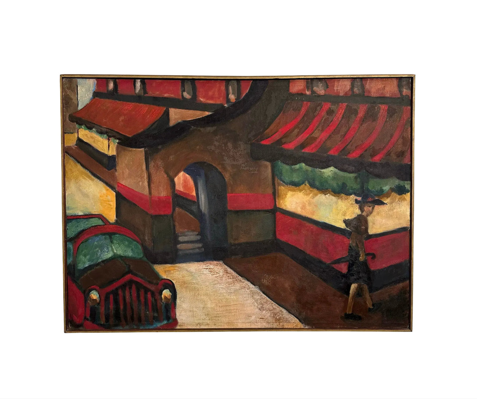 Street Scene Painting Marked Golder “Untitled”
