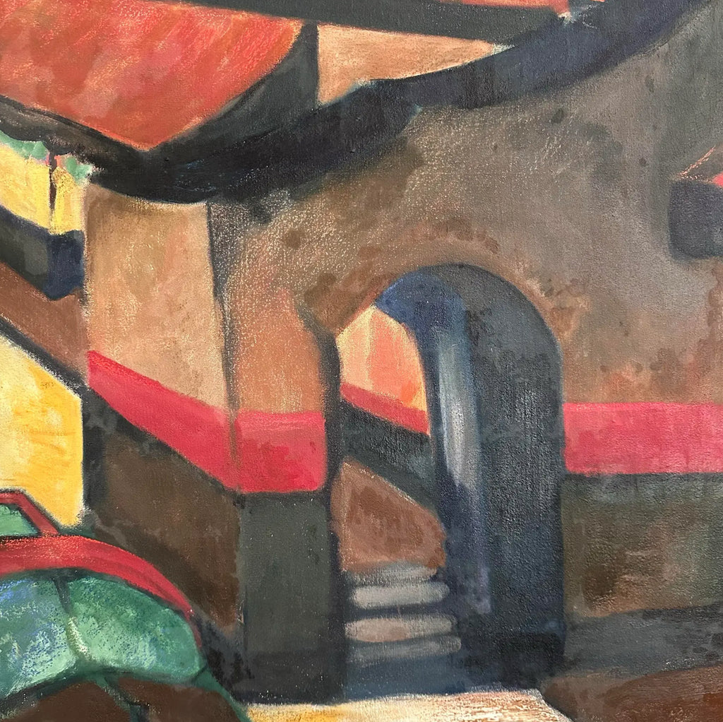 Street Scene Painting Marked Golder “Untitled”
