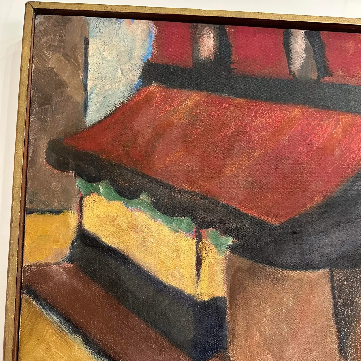 Street Scene Painting Marked Golder “Untitled”