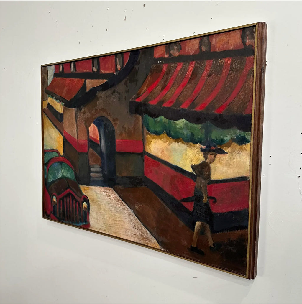 Street Scene Painting Marked Golder “Untitled”