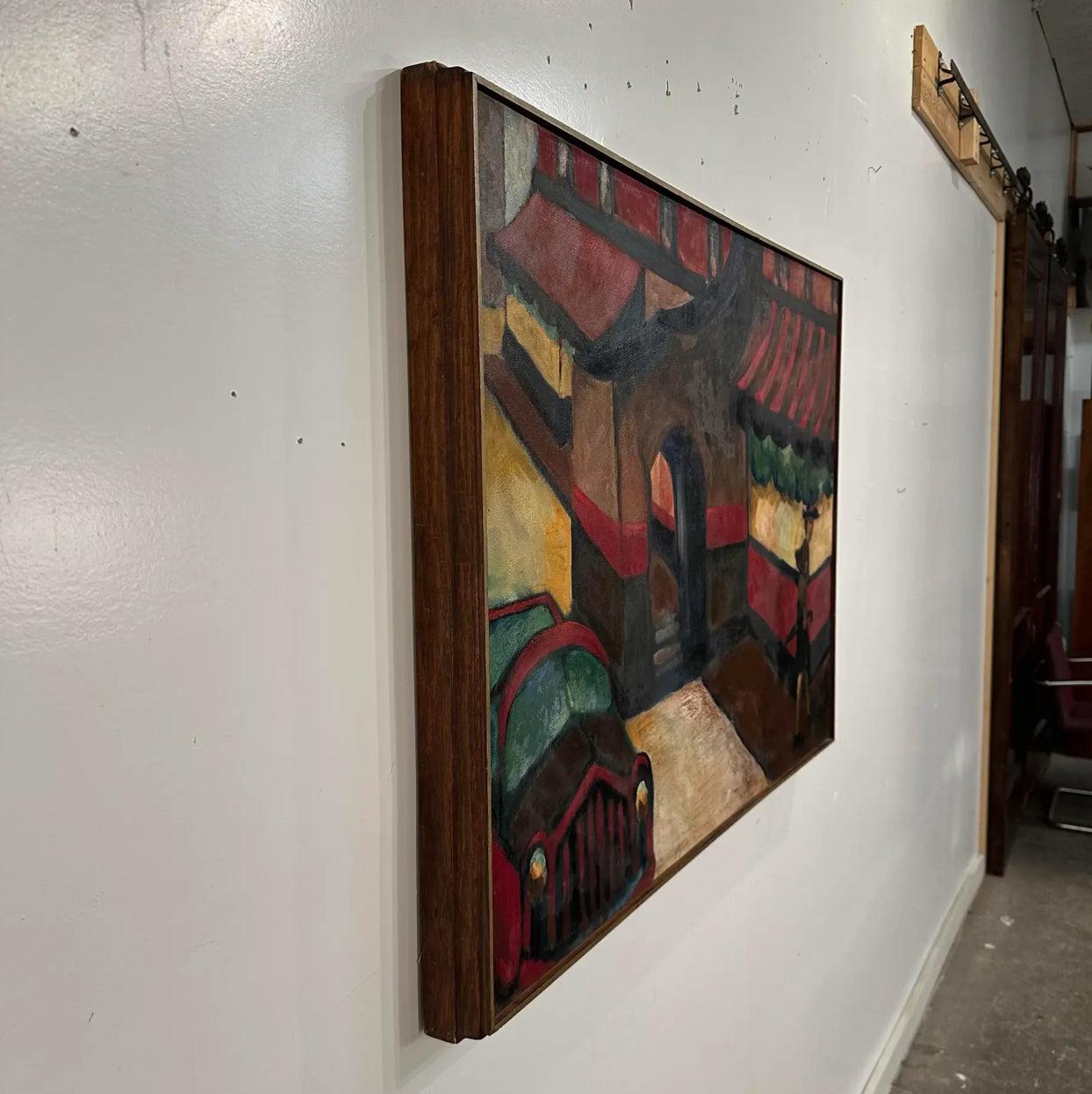 Street Scene Painting Marked Golder “Untitled”