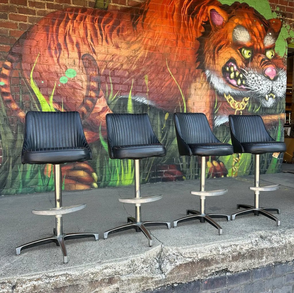 Set of 4 ChromCraft Swivel Bar Stools