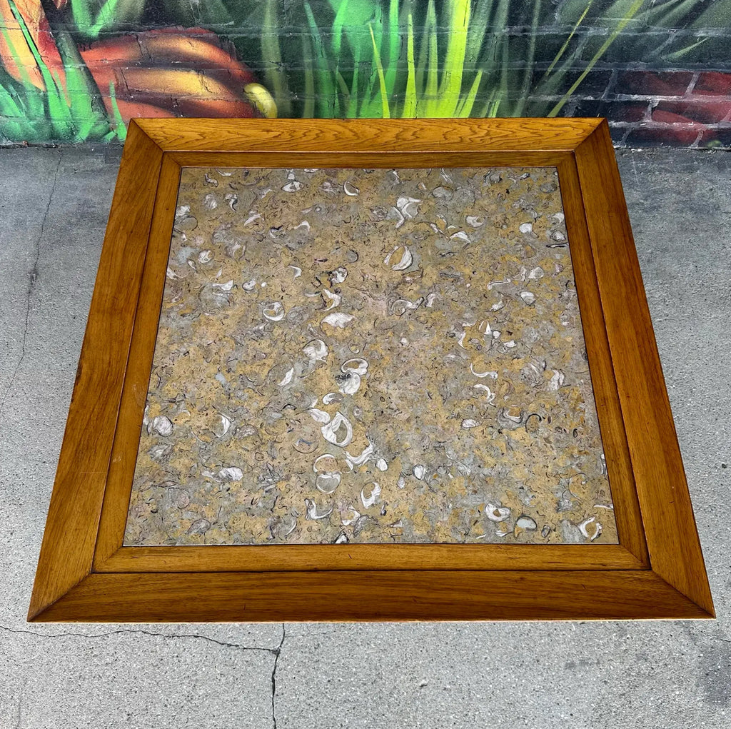 Tomlinson Marble and Pecan Coffee Table