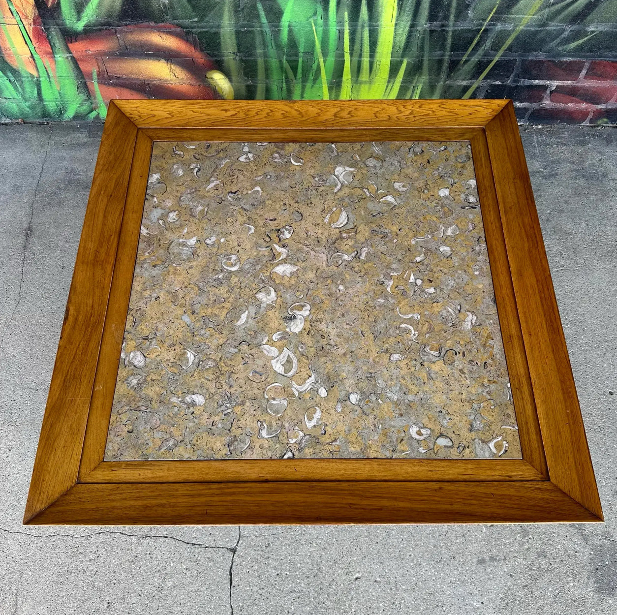 Tomlinson Marble and Pecan Coffee Table