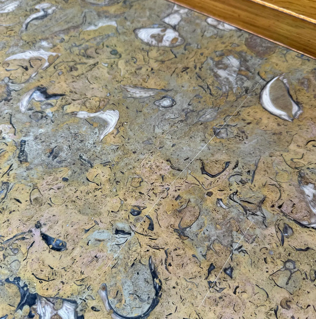 Tomlinson Marble and Pecan Coffee Table