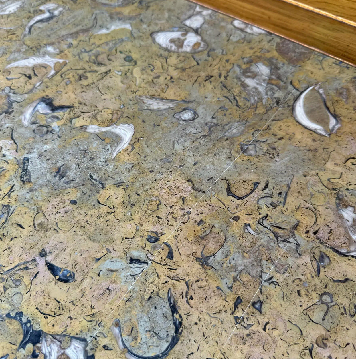 Tomlinson Marble and Pecan Coffee Table
