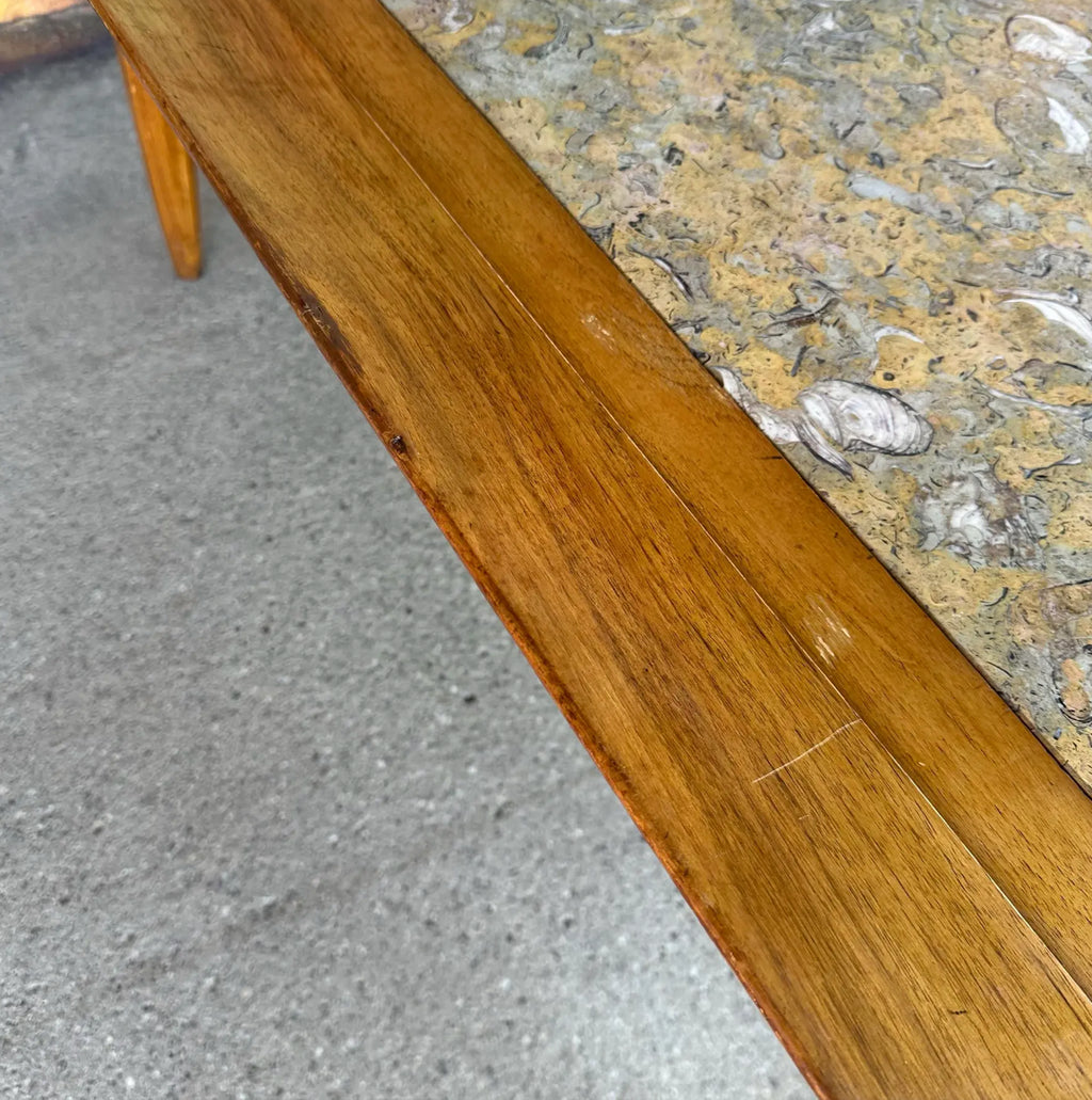 Tomlinson Marble and Pecan Coffee Table
