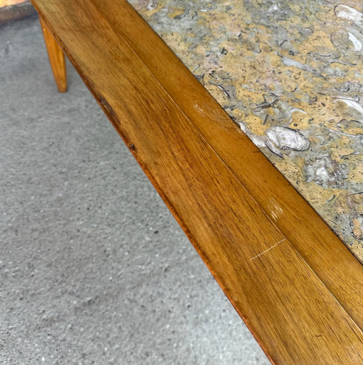 Tomlinson Marble and Pecan Coffee Table