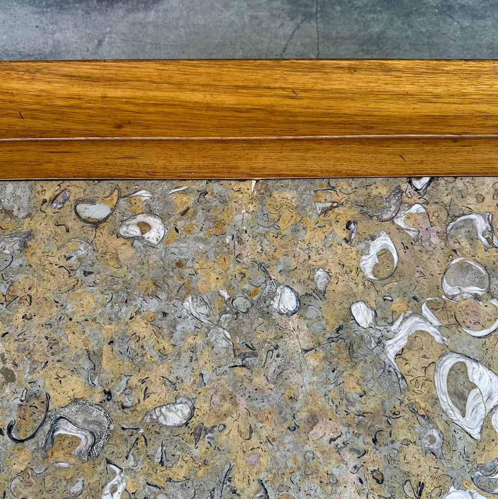 Tomlinson Marble and Pecan Coffee Table