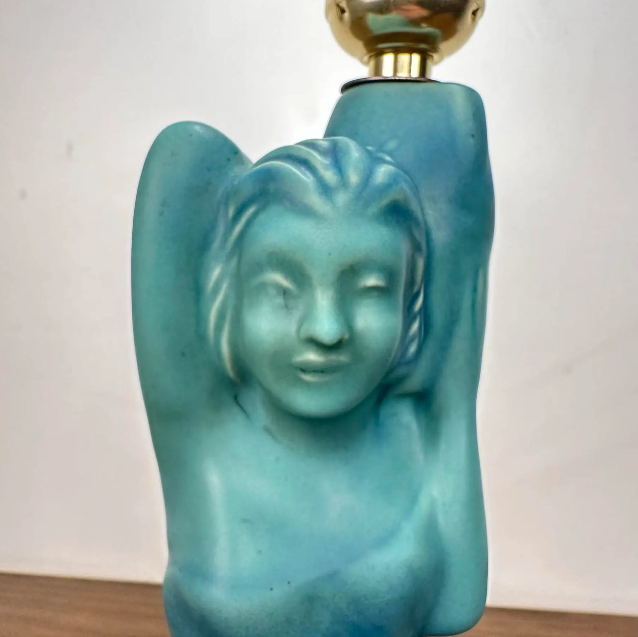 Art Deco Van Briggle Ceramic Figure Pottery Lamp
