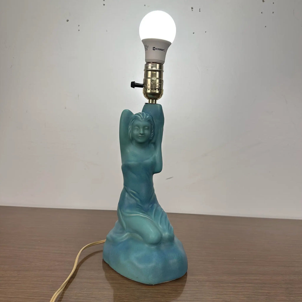 Art Deco Van Briggle Ceramic Figure Pottery Lamp