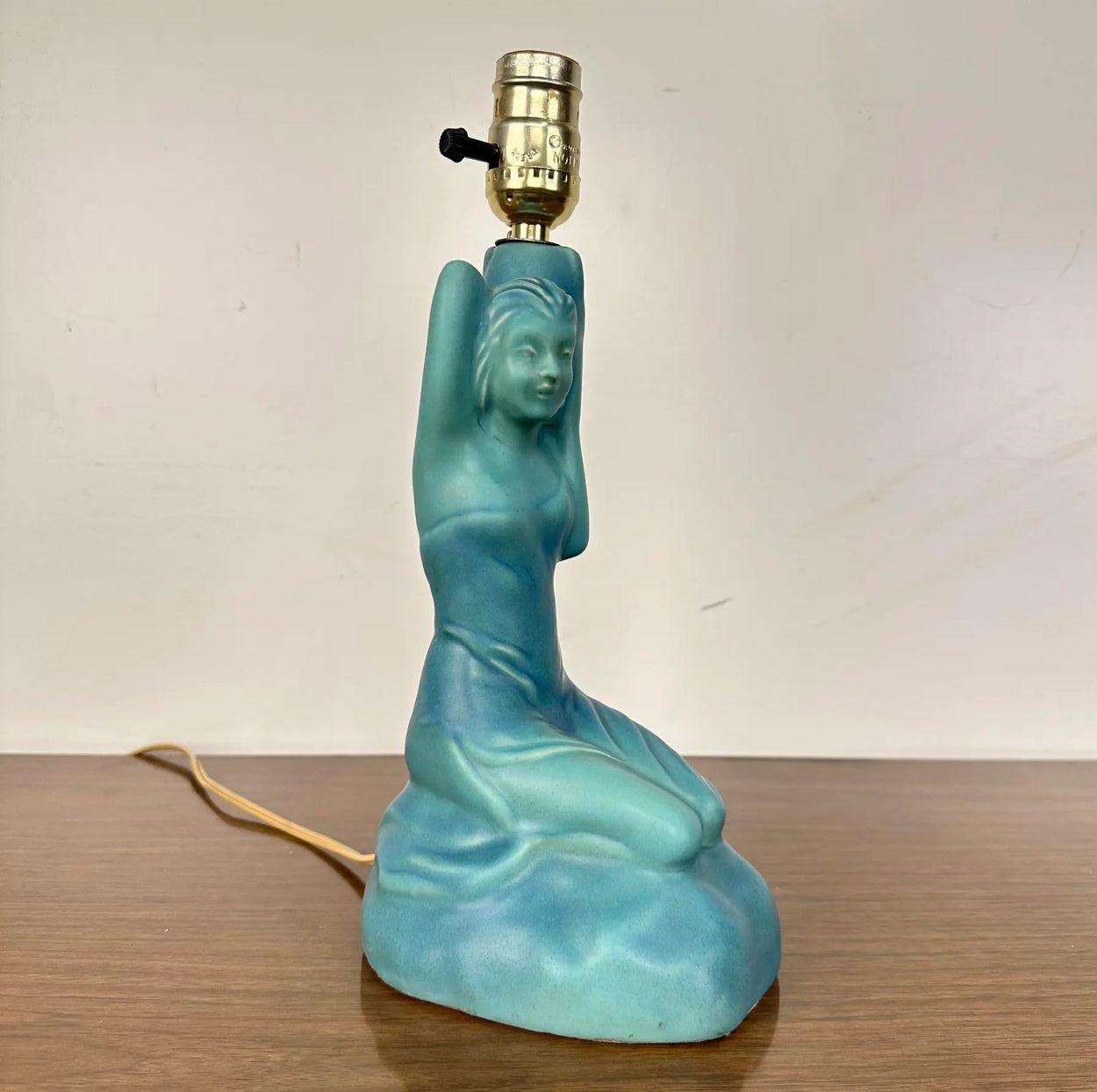 Art Deco Van Briggle Ceramic Figure Pottery Lamp