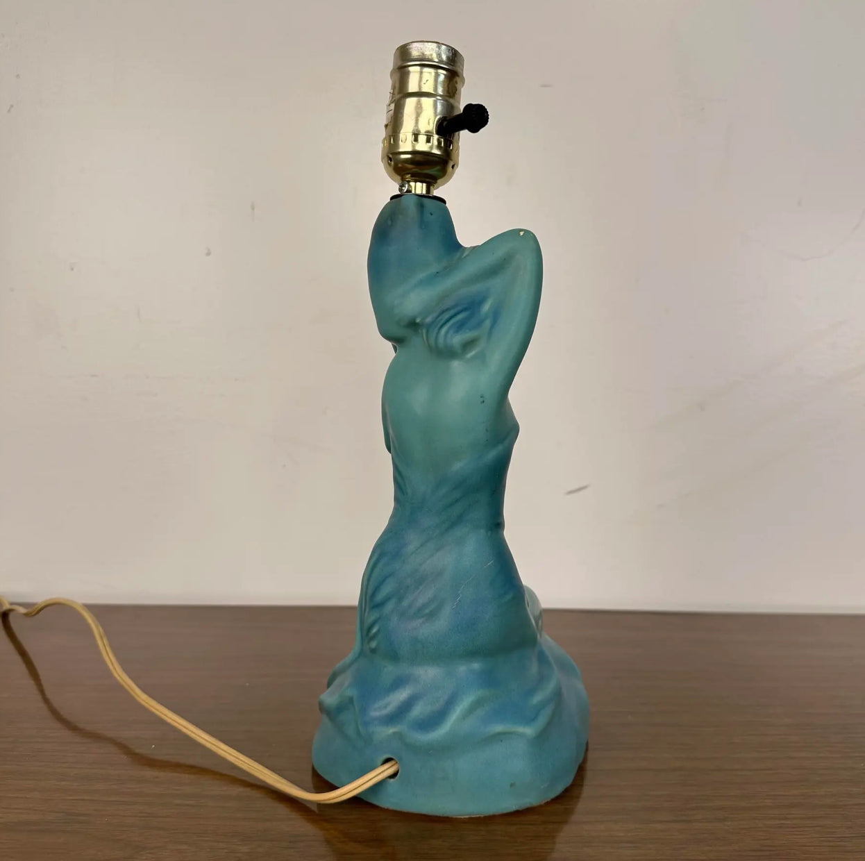 Art Deco Van Briggle Ceramic Figure Pottery Lamp