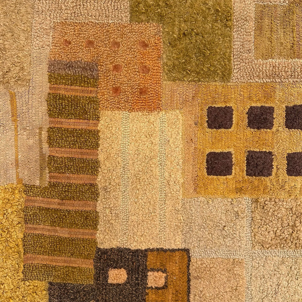 Mid Century Modern George Wells Hand Hooked Fiber Art Rug