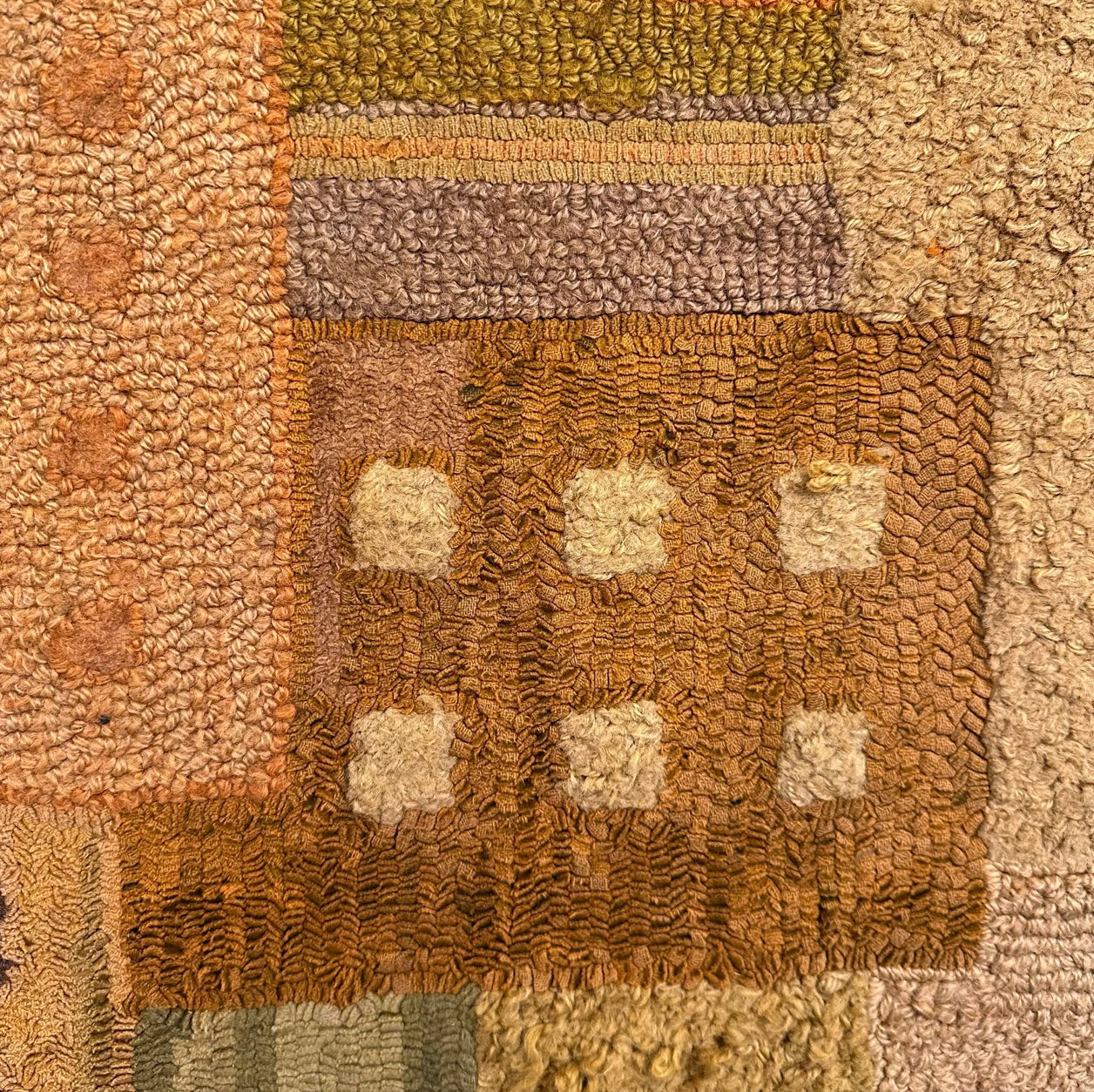 Mid Century Modern George Wells Hand Hooked Fiber Art Rug