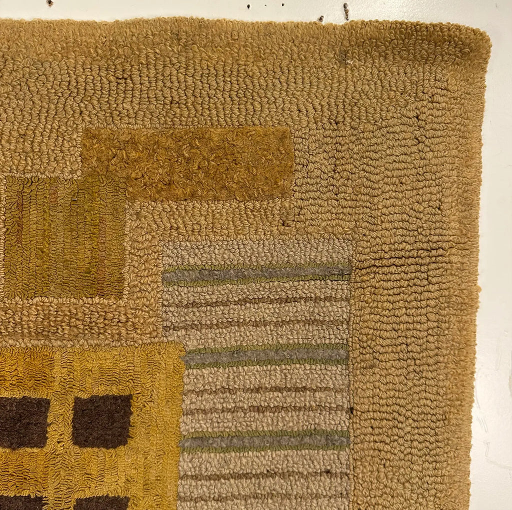 Mid Century Modern George Wells Hand Hooked Fiber Art Rug