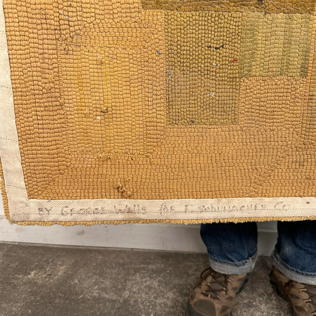 Mid Century Modern George Wells Hand Hooked Fiber Art Rug
