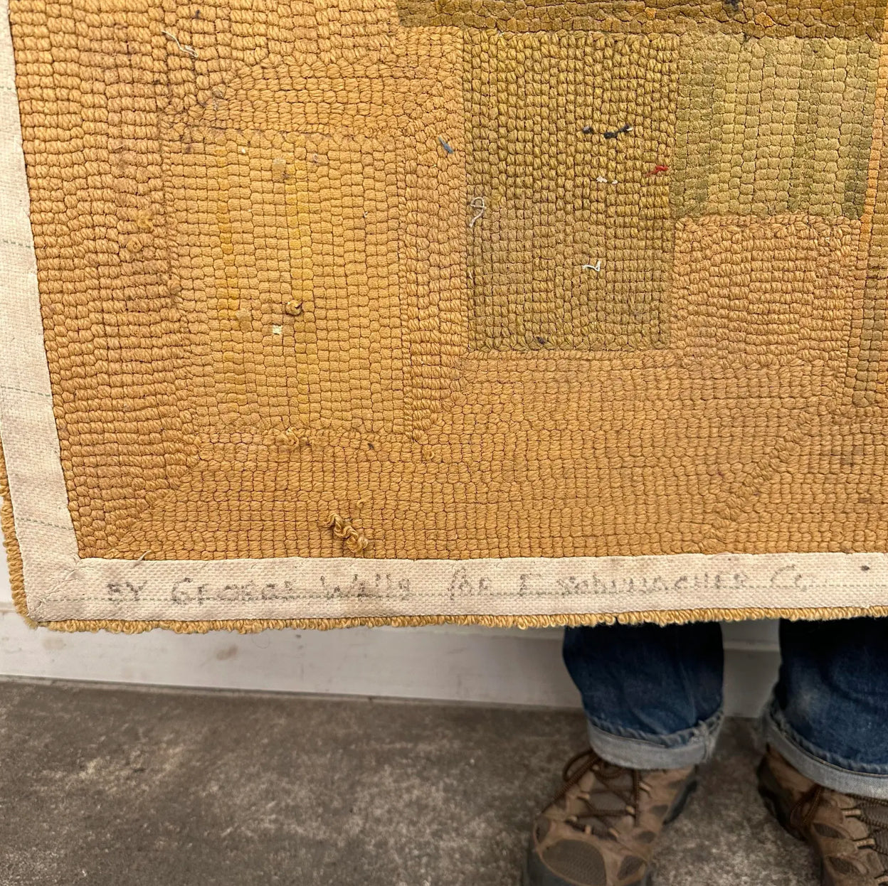 Mid Century Modern George Wells Hand Hooked Fiber Art Rug