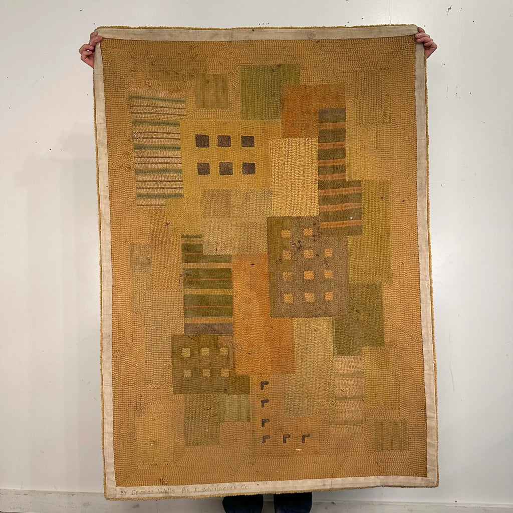 Mid Century Modern George Wells Hand Hooked Fiber Art Rug